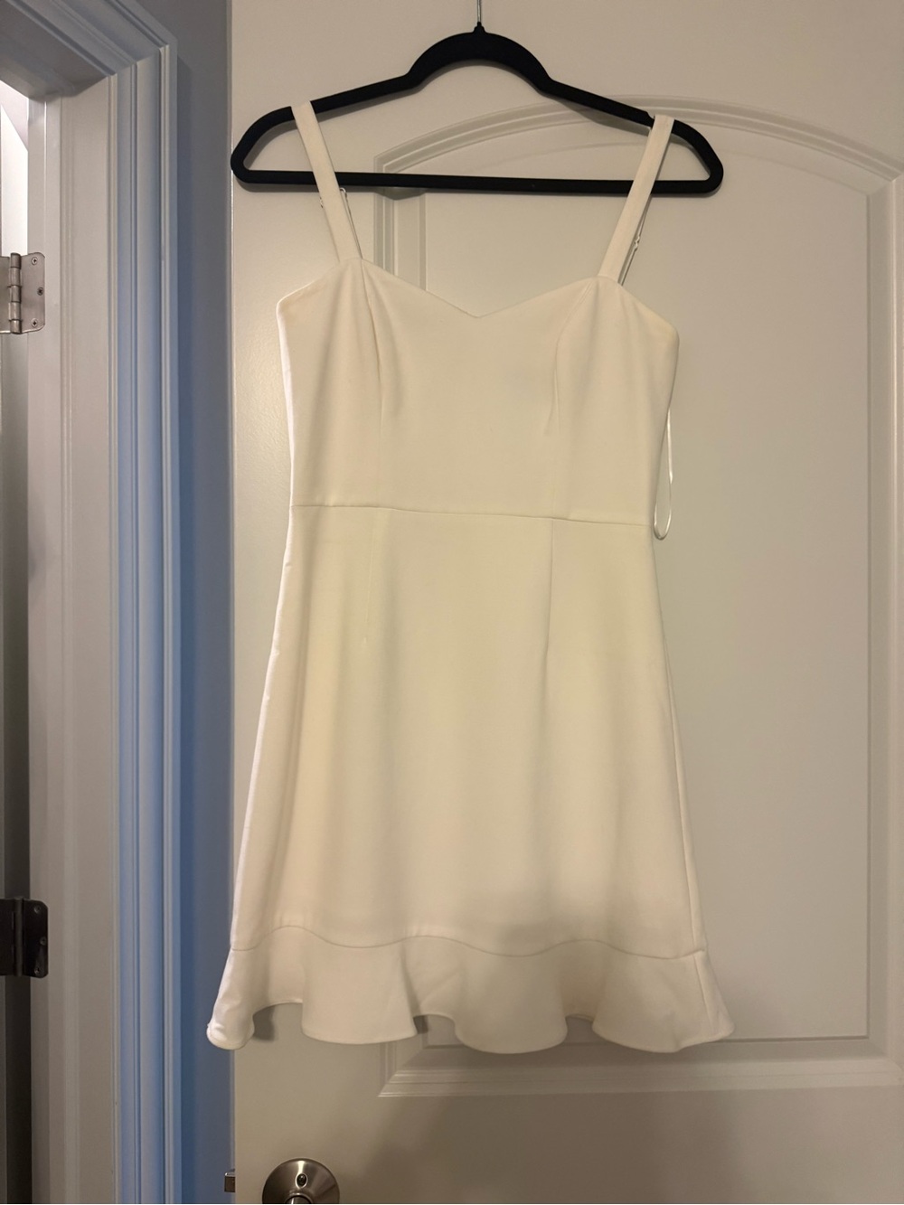 French Connection White Mini Sundress with Ruffle Hem